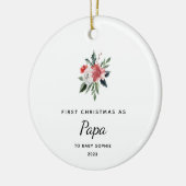 Eerste Kerstmis als Papa | Eenvoudig en Elegant Keramisch Ornament (Links)