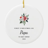 Eerste Kerstmis als Papa | Eenvoudig en Elegant Keramisch Ornament (Achterkant)