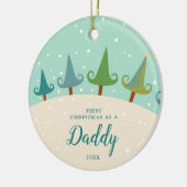 Eerste Kerstmis als papa gepersonaliseerd pijnbos Keramisch Ornament (Links)