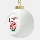 EERSTE KERSTMIS ALS PAPA KERAMISCHE BAL ORNAMENT (Rechts)