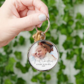 Eerste Kerstmis als papa Naam Fotobedekking Sleutelhanger (Hand)