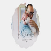 Eerste Kerstmis als papa Naam Jaar Foto Ornament Kaart (Rechts)