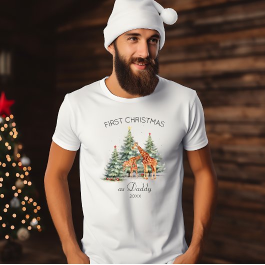 Eerste Kerstmis als papa Pappa Jaar Schattigee Gir T-shirt