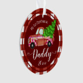 Eerste Kerstmis als papa Red Truck Foto Ornament (voorkant)