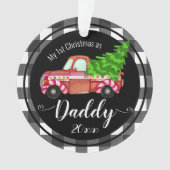 Eerste Kerstmis als papa Red Truck Ornament (voorkant)