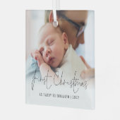 Eerste Kerstmis als Pappa Fotobedekking Glas Ornament (Voorkant links)