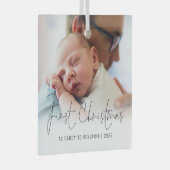 Eerste Kerstmis als Pappa Fotobedekking Glas Ornament (Voorkant Rechts)