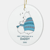 Eerste Kerstmis als pappie persoonlijke Beren Keramisch Ornament (Links)