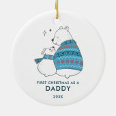 Eerste Kerstmis als pappie persoonlijke Beren Keramisch Ornament (Achterkant)