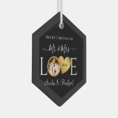 Eerste Kerstmis als Pas getrouwd Holiday Glas Ornament (Voorkant Rechts)