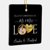 Eerste Kerstmis als Pas getrouwd Holiday Keramisch Ornament (Rechts)