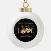 Eerste Kerstmis als Pas getrouwd Holiday Keramische Bal Ornament (Voorkant)