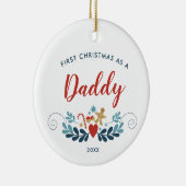 Eerste Kerstmis als persoonlijke kerstman-kunst Keramisch Ornament (Rechts)