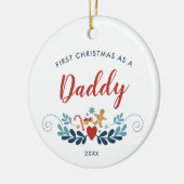 Eerste Kerstmis als persoonlijke kerstman-kunst Keramisch Ornament (Links)