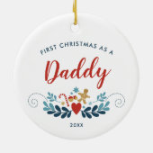 Eerste Kerstmis als persoonlijke kerstman-kunst Keramisch Ornament (Achterkant)