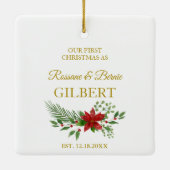 Eerste Kerstmis als prijsopgave met het ontwerp va Keramisch Ornament (Achterkant)