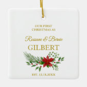 Eerste Kerstmis als prijsopgave met het ontwerp va Keramisch Ornament (Voorkant)