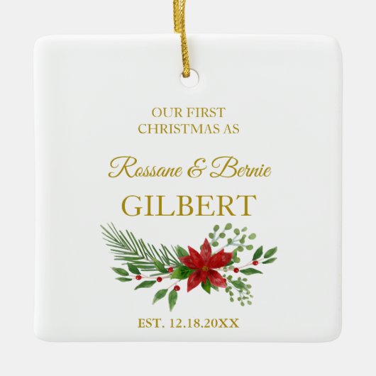 Eerste Kerstmis als prijsopgave met het ontwerp va Keramisch Ornament (Voorkant)