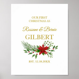 Eerste Kerstmis als prijsopgave met het ontwerp va Poster