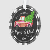 Eerste Kerstmis als Red Truck van mama en papa Ornament (voorkant)