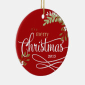 Eerste Kerstmis als speciale foto/naam van Big Sis Keramisch Ornament (Rechts)