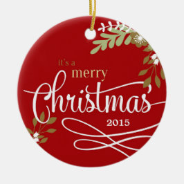 Eerste Kerstmis als speciale foto/naam van Big Sis Keramisch Ornament