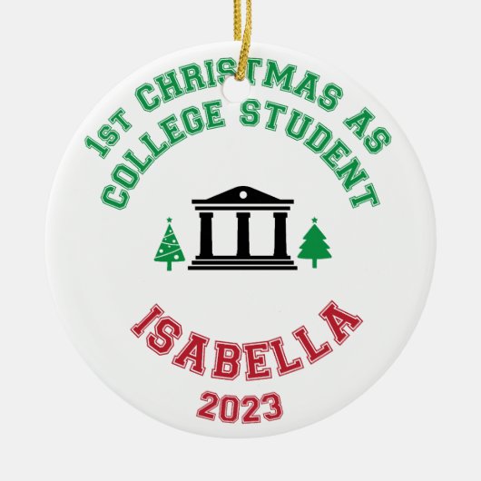 Eerste Kerstmis als student ornament (Voorkant)