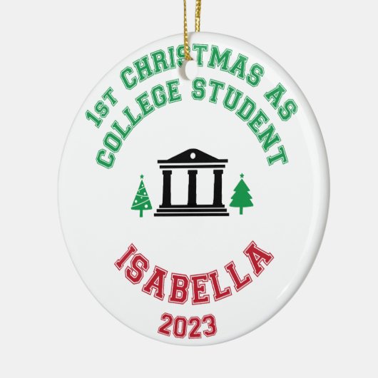 Eerste Kerstmis als student ornament (Links)