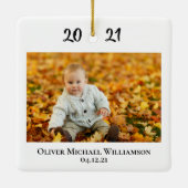 Eerste Kerstmis als tante 2 Foto 2 klinkt eenvoudi Keramisch Ornament (Achterkant)