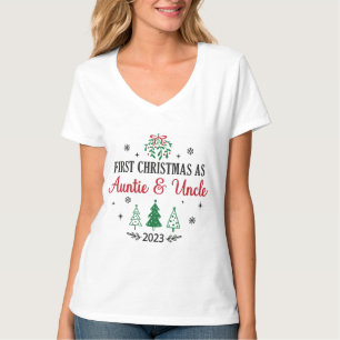Eerste Kerstmis als tante en oom 2023 T-shirt