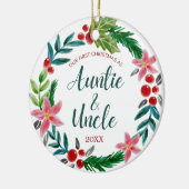 Eerste Kerstmis als tante en oom  Keramisch Ornament (Links)