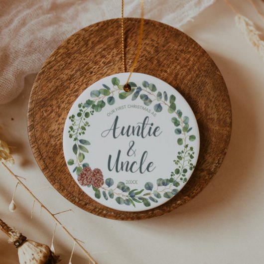 Eerste Kerstmis als tante en oom Keramisch Ornament