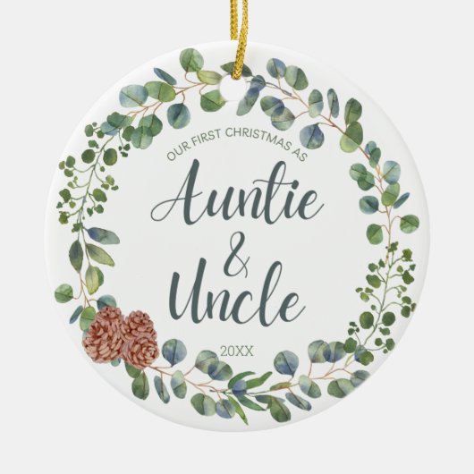 Eerste Kerstmis als tante en oom Keramisch Ornament (Voorkant)