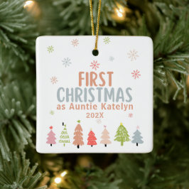 Eerste Kerstmis als tante, foto, gepersonaliseerd Keramisch Ornament