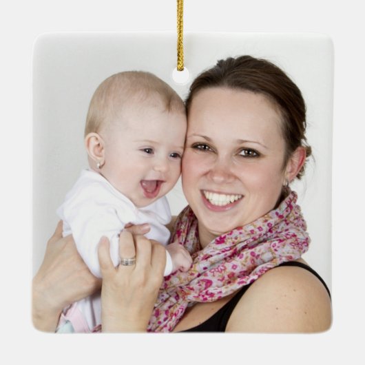 Eerste Kerstmis als tante, foto, gepersonaliseerd Keramisch Ornament (Achterkant)