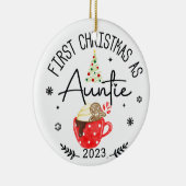 Eerste Kerstmis als tante Foto Keramisch Ornament (Rechts)