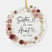 Eerste Kerstmis als tante Geometric Boho Floral Gi Keramisch Ornament (Voorkant)