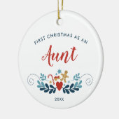 Eerste Kerstmis als tante Gepersonaliseerd Holiday Keramisch Ornament (Links)