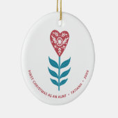 Eerste Kerstmis als tante op maat Keramisch Ornament (Rechts)