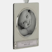 Eerste Kerstmis als tante van Niece Name Year Foto Verzilverd Banner Ornament (Rechts)