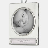 Eerste Kerstmis als tante van Niece Name Year Foto Verzilverd Banner Ornament (Links)