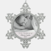 Eerste Kerstmis als tante van Niece Tin Sneeuwvlok Ornament (Voorkant)