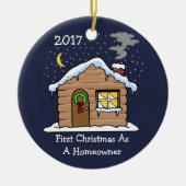 Eerste Kerstmis als thuiseigenaar 2017 (Cabin) Keramisch Ornament (Voorkant)
