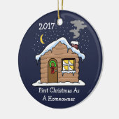 Eerste Kerstmis als thuiseigenaar 2017 (Cabin) Keramisch Ornament (Links)