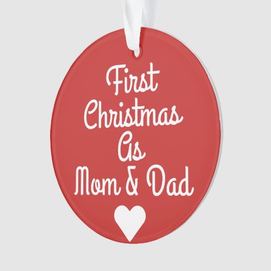 Eerste Kerstmis als vader- en mam-ornament Ornament (voorkant)