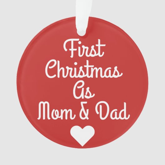 Eerste Kerstmis als vader- en mam-ornament Ornament (voorkant)