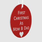 Eerste Kerstmis als vader- en mam-ornament Ornament (voorkant)