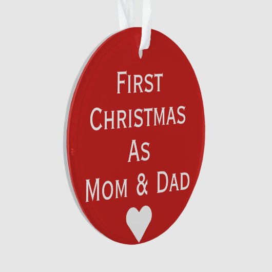 Eerste Kerstmis als vader- en mam-ornament Ornament (voorkant)