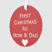 Eerste Kerstmis als vader- en mam-ornament Ornament (voorkant)