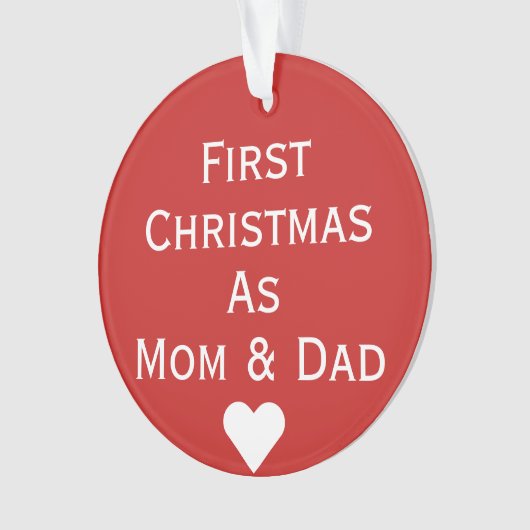 Eerste Kerstmis als vader- en mam-ornament Ornament (voorkant)